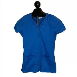 Koi Women’s Solid Blue Thin Scrub Top Size Small